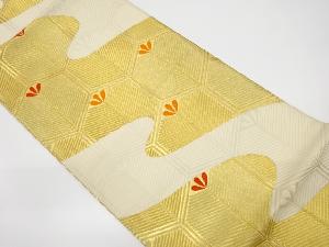 霞に若松模様織出し袋帯